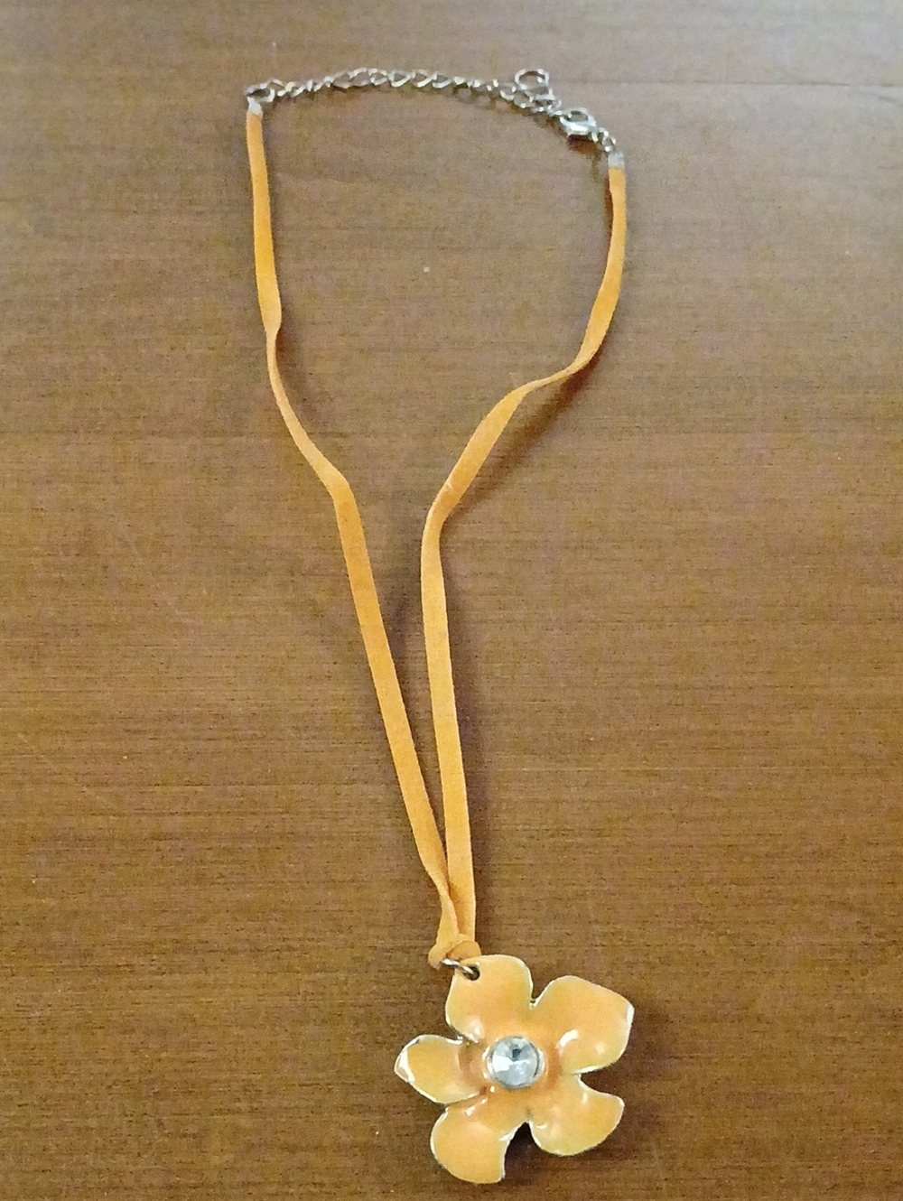 Orange  Flower Pendant Necklace